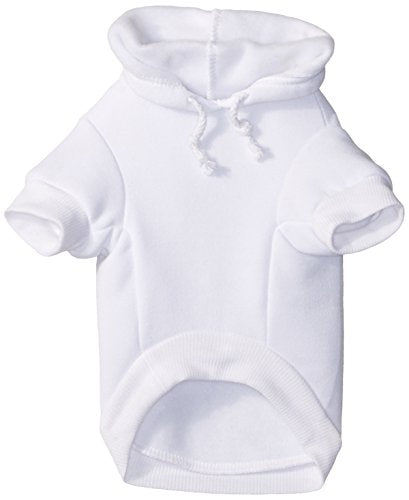 Mirage Pet Products 10-Inch Rhinestone Fleur De Lis Shield Hoodies, Small, Cream