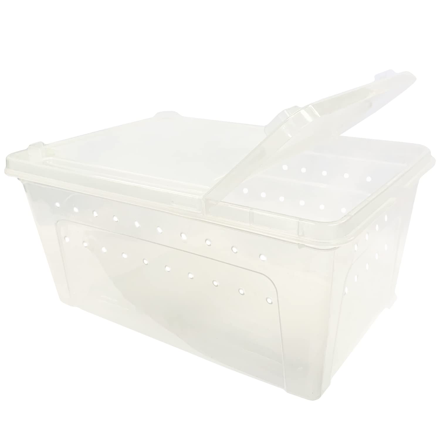 Happy Habitat - Ventilated Enclosure & Breeder Box - For Live Feeder Insects, Reptiles, Amphibians & Other Small Pets - Durable