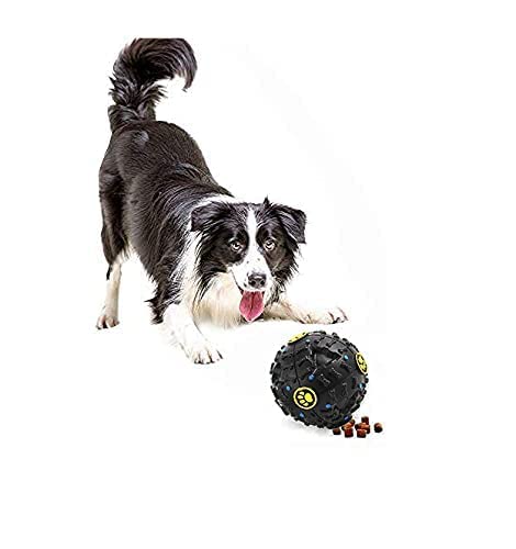 Pups&Pets Dog Toys Iq Treat Ball Dog Food Dispenser Teeth Cleaning Chewing NonToxic Durable Rubber Playing Chew Play Ball With 