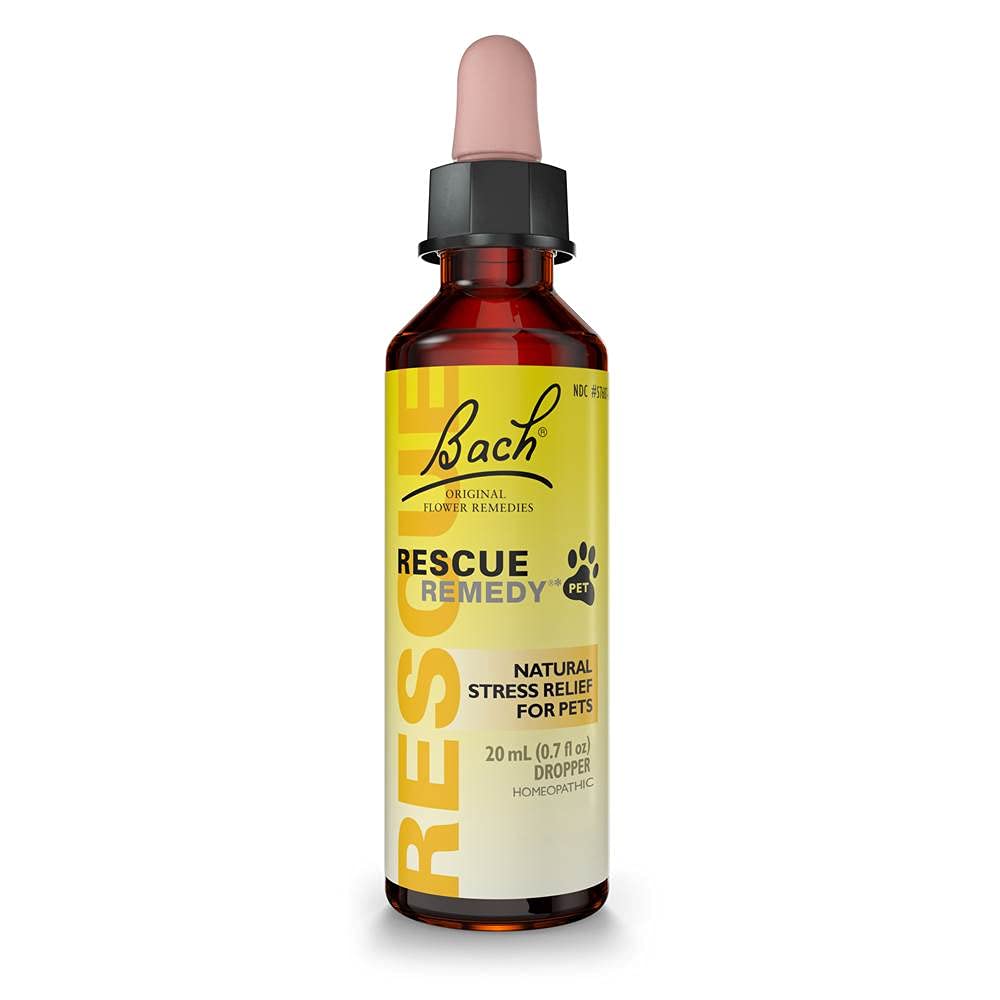 Rescue Remedy Pet Dropper - 20mL, Pack of 2 - Stress & Tension Support for Dogs & Cats with Bach Natural Flower Essences - Sedat