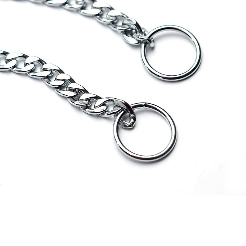 Flat Dog Chain Collar, Metal Slip Collars, Heavy Duty Dog Necklace, For Training, Chew Proof Durable Martingale Puppy Collars Fo
