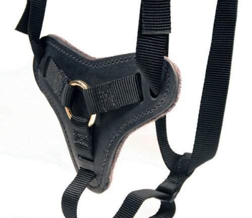 Nylon And Leather Working Dog Harness For Protection And Tracking - X-Large