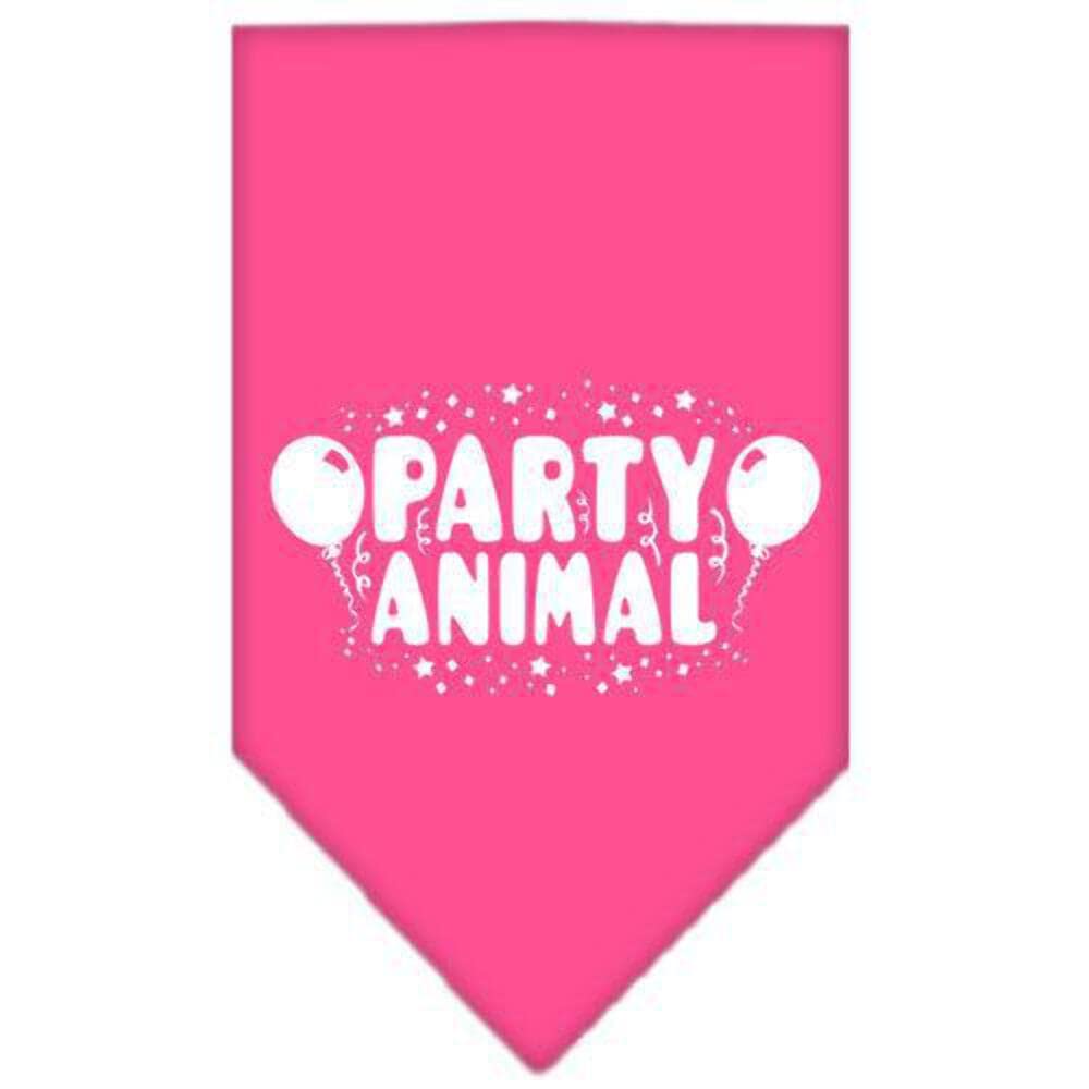 Pet and Dog Bandana Screen Printed, "Party Animal" Purple Large