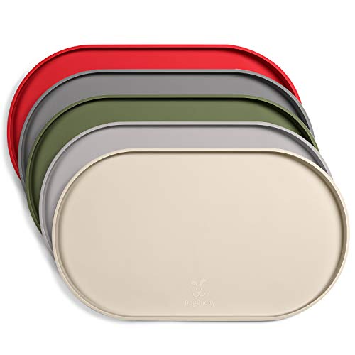 DogBuddy Dog Food Mat - Waterproof Dog Bowl Mat, Silicone Dog Mat for Food and Water, Pet Food Mat with Edges, Nonslip Dog Feedi