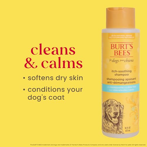 Burt'S Bees For Pets Naturally Derived Itch Soothing Shampoo With Honeysuckle - Anti-Itch Dog Shampoo For All Dogs - Cruelty Free, Formulated Without Sulfates And Parabens, Made In The Usa, 16 Ounces