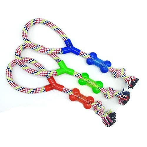 Rvpaws Strong & Durable Knotted Rope Toy With Tennis Ball For Small Dogs, Cats, Kitten  100% Natural Cotton Rope Toy  1 Pcs