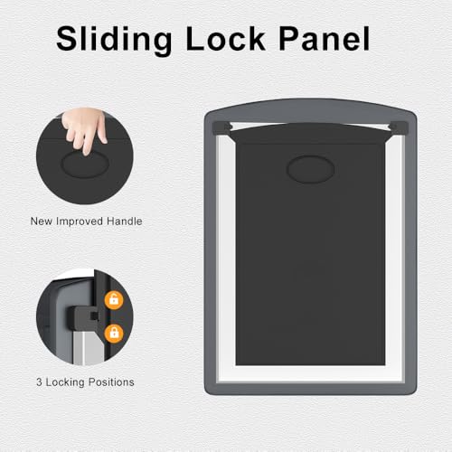 [Mavricpower] Weatherproof Large Dog Door With 2 Sliding Lock Panels, Stainless Steel Dog Door For Large Dogs With Adjustable Tu