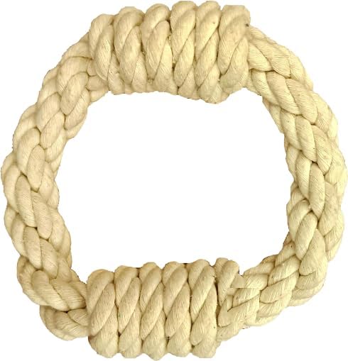 Kittupet Natural Knoted Ring Dog Rope Toy For Puppy Teething, Adult Dog Toys For Medium & Small Dogs
