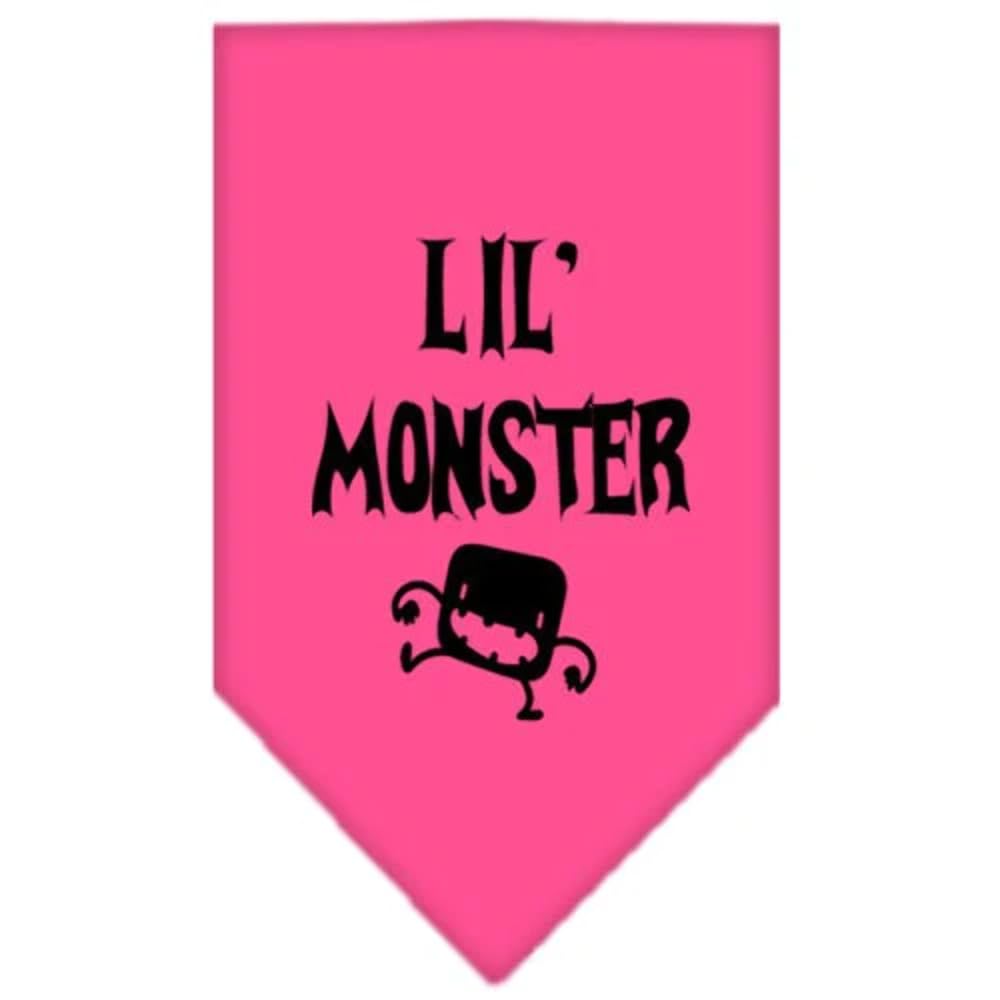 Halloween Pet and Dog Bandana Screen Printed, Lil Monster Purple Large