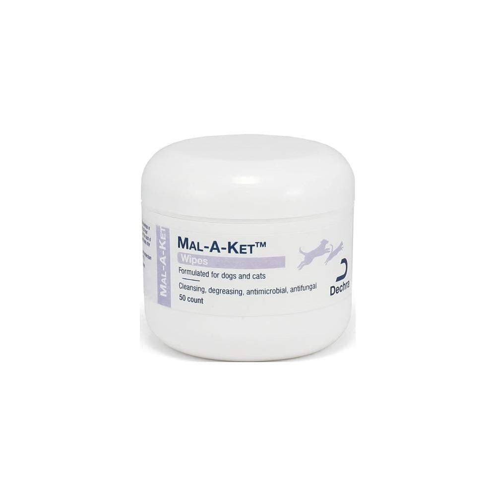 Dechra Mal-A-Ket Wipes For Dogs & Cats (50Ct) - Antifungal, Antibacterial And De-Greasing