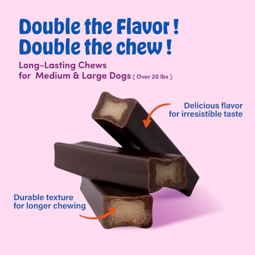 N-Bone Mega-Bone Long-Lasting Dog Chews, Blueberry Pumpkin Muffin, 6 Count, 16.8 oz