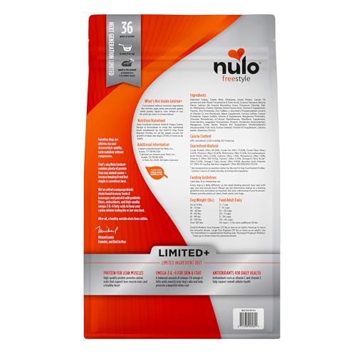 Nulo Limited Ingredient High-Protein Turkey Dog Food, Grain-Free, 24 lb for Adults & Puppies, Single Animal Protein