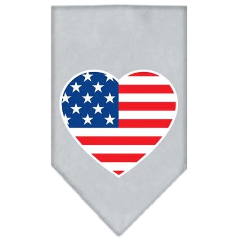 Mirage Pet Products American Flag Heart Screen Print Bandana Bright Pink, Small