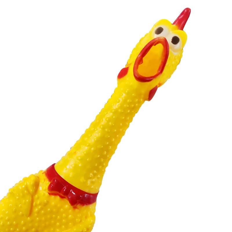 Dlh Western Large Screaming Rubber Chicken, 12 Inch Squawking Chicken (1-Pack)
