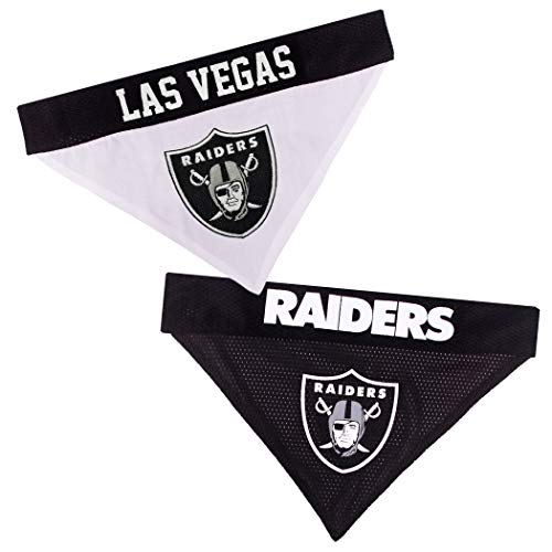 Pets First Nfl Dog Bandana - La Raiders Reversible Pet Bandana. 2 Sided Sports Bandana With A Premium Embroidery Team Logo, Large/X-Large. - 2 Sizes & 32 Nfl Teams Available