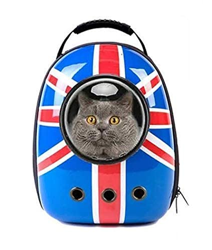 Pet Guard Puppies Portable Multi Air Vents Waterproof LightWeight British Flag Print Travel Bag Cum Carrier Space Astronaut Cap