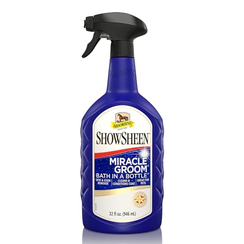 Absorbine Showsheen Miracle Groom Waterless Shampoo, 5-In-1 Formula For Coat, Mane & Tail, 32Oz