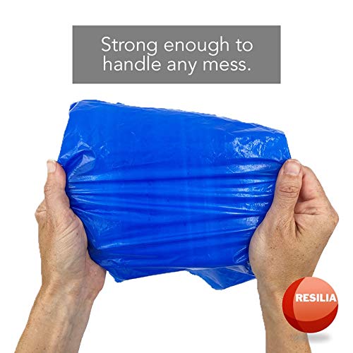 Resilia Commercial Grade Dog Poop Bags - Heavy Duty Pet Waste Removal Bag For Dogs, Cats, And Other Animals, Unscented, Blue, 8.