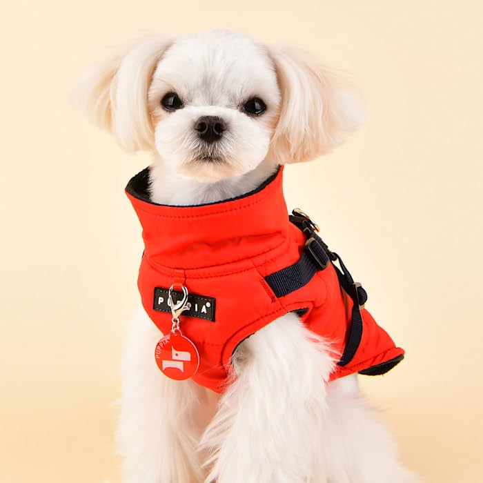 Puppia Mountaineer II Winter Vest, Large, 100% Poly, Red, Model PAPD-VT1366-RD-L