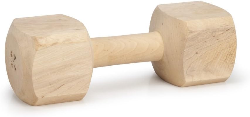 Rvpaws Wooden Dumbbell Chew Toy, 100% Natural Wood Training Toy For Dogs And Puppies  Keeps Teeth And Gums Healthy Oral Care