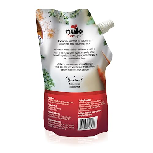 Nulo Freestyle Bone Broth, Premium Food Topper for Cats and Dogs, with Collagen and Chondroitin Sulfate to Help Boost The Qualit