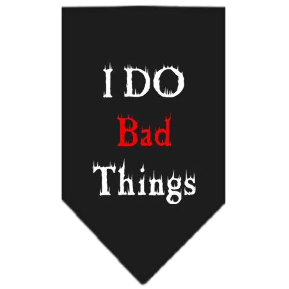 Pet and Dog Bandana Screen Printed, &quot;I Do Bad Things&quot; Purple Large