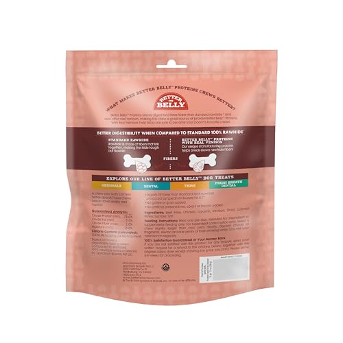 Better Belly Rawhide Twist Sticks Chews - Highly Digestible, 25 Count, No Artificial Colors or Flavors, Model P-94442-1
