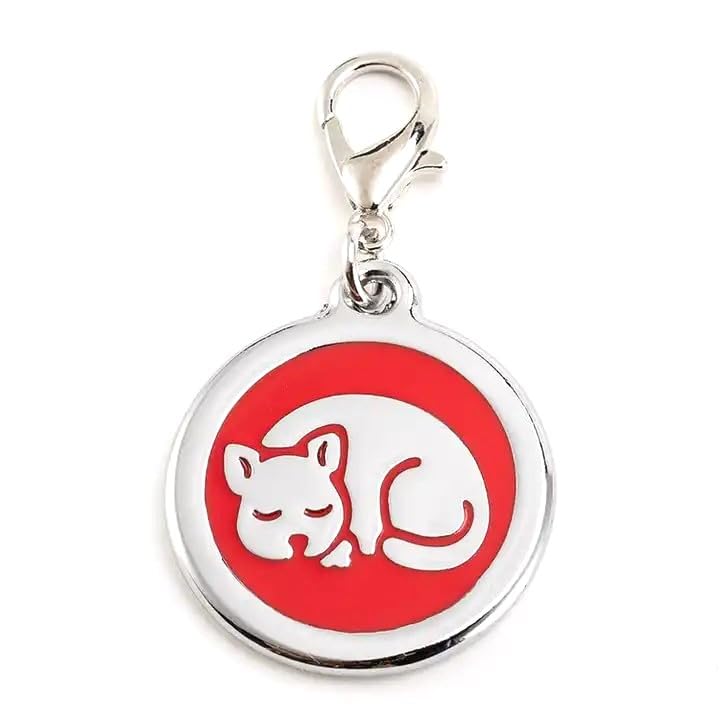 Coolliant Personalized Pet Id Tags With Lobster Claw Clasp For Kittens And Cats - Small Pet Tags For Cat Collars - Custom Cat Id