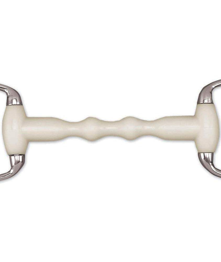 Happy Mouth Round Ring Eggbutt Shaped Mullen Mouth Horse Bits, 5.5, Silver