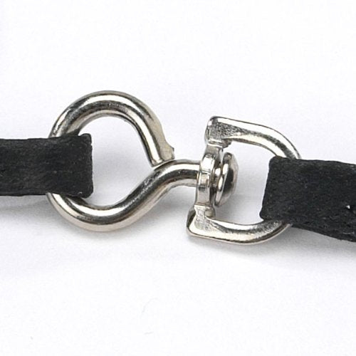 Resco Professional Cordo-Hyde Spinner Show Dog Lead With Built In Swivel And Neck Pad, 3/16-Inch Wide By 56-Inch Long, Black
