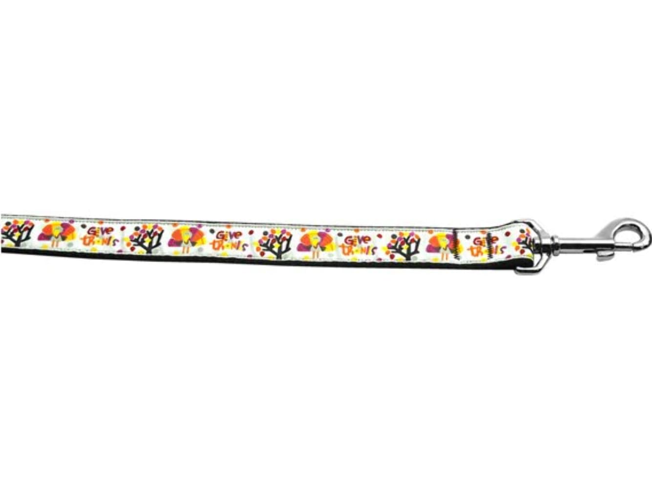 Thanksgiving Pet Dog & Cat Nylon Collar or Leash, "Give Thanks" 5/8" w x 4 ft. leash