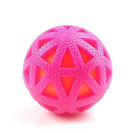 Woofy Spiked Rubber Ball Puppy Teething Chew Toy For Dog Training  Color May Vary