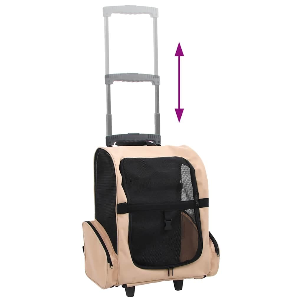 vidaXL Foldable Multipurpose Pet Trolley Beige, 170192