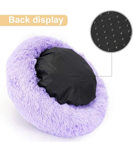 Large Cat Beds For Indoor Cats - Dog Beds For Small Medium Dogs, Large Cat Bed Washable 24 Inches, Anti Anxiety Round Fluffy Plu