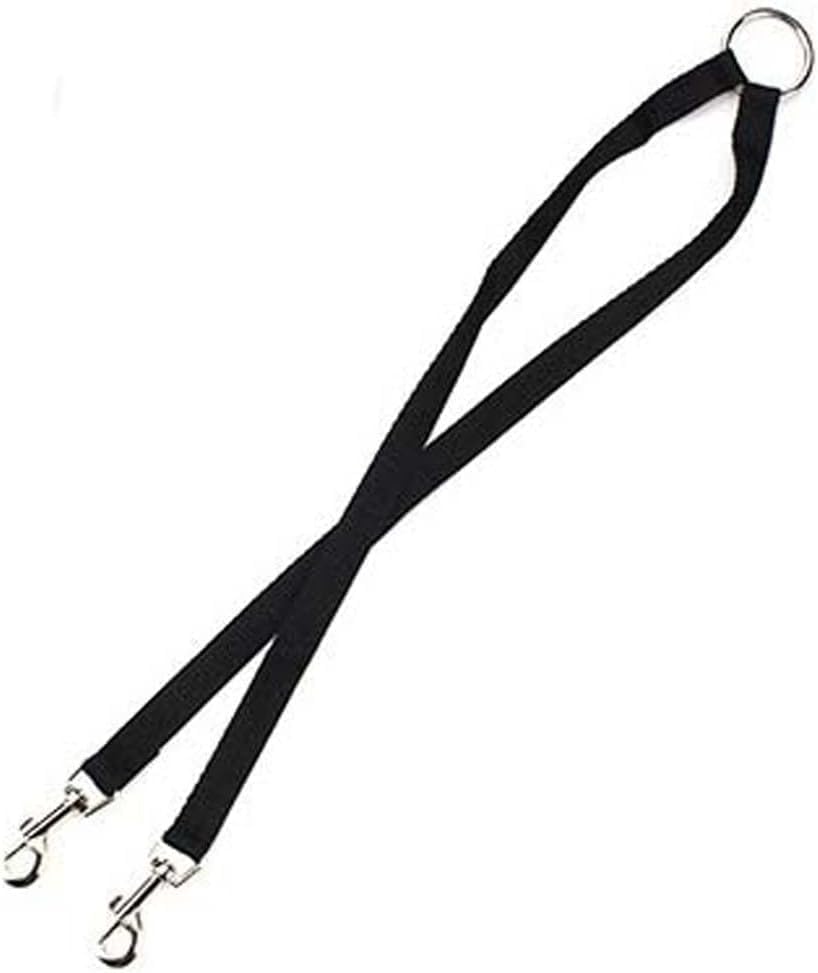 Black Double Dog Leash Lead,Adjustable Two Dog Leash Pet Traction Rope With D Coupler N Lead Collars, Pet Supplies