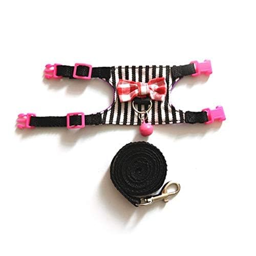 Hypeety Small Animal Harness Vest And Leash Set Soft Mesh Small Pet Harness Hamster Rabbit Chest Back Outdoor Leash Traction Rop
