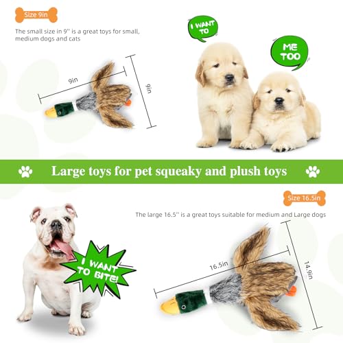 Wangstar Squeaky Dog Toy For Puppy Dogs Toys To Keep Them Busy Mallard Duck Stuffed Dog Toys For Medium Small Dogs, 16.5' Wild Duck
