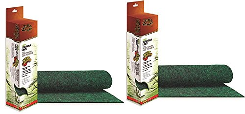 2 Pack - Zilla Reptile Terrarium Bedding Substrate Liner, Green, 55 Gallon