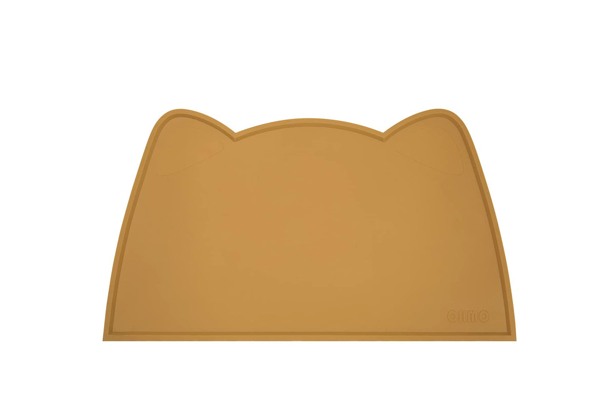Ohmo - Cat Food Mat, Silicone Pet Feeding Mat For Floor Non-Skid Waterproof Dog Water Bowl Tray, Easy To Clean Pet Placemat (Honey, 18 * 9.8'')