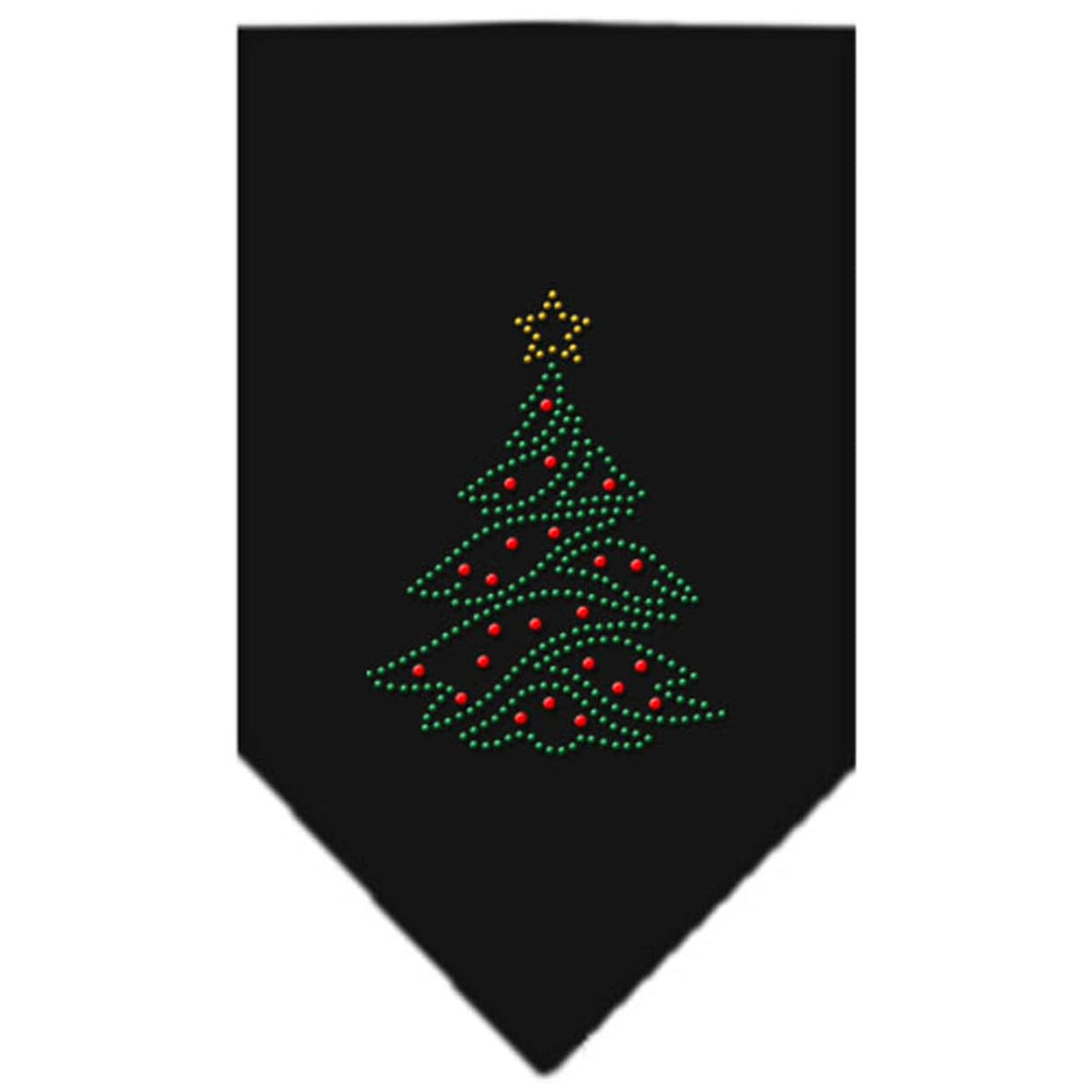 Christmas Pet and Dog Bandana Rhinestone, &quot;Christmas Tree&quot; Black Large