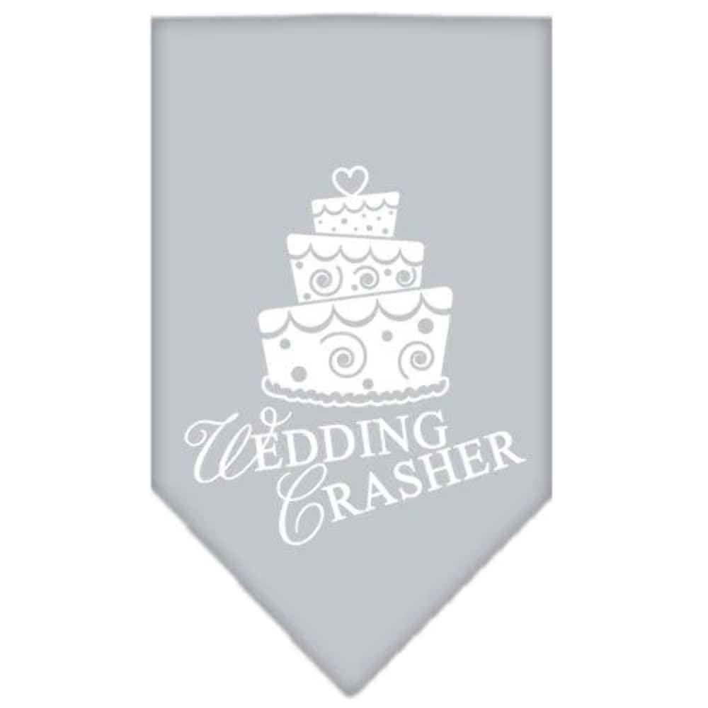 Mirage Pet Products Wedding Crasher Screen Print Bandana, Large, Grey