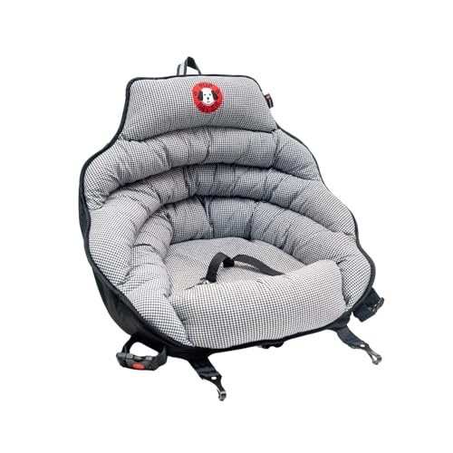 Pupsaver Dog Car Seats For Small And Medium Dogs | Travel Booster Pet Seat |Crash-Tested Dog Bed For Cars | Compatible With Seat Belt Harness | Ideal For Dogs Up To 30Lbs | (Black White Houndstooth)