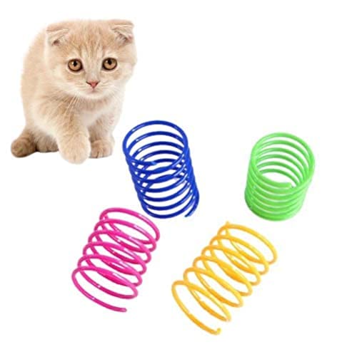 Cat Spring Toy, Cat Kittens Toys Plastic Coil Spiral Springs For Swatting, Biting, Hunting, And Active Healthy Play (Random Colo
