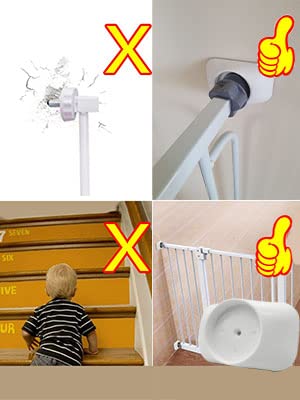 Baby Gates Wall Pads (4 Pack Guard) Safety Indoor Gate Wall Bumpers Protector - Improved Small Compact Wall Cups Saves Trim & Paint - Dog Pet Child Kid Walk Through Pressure Mounted Gates Guard