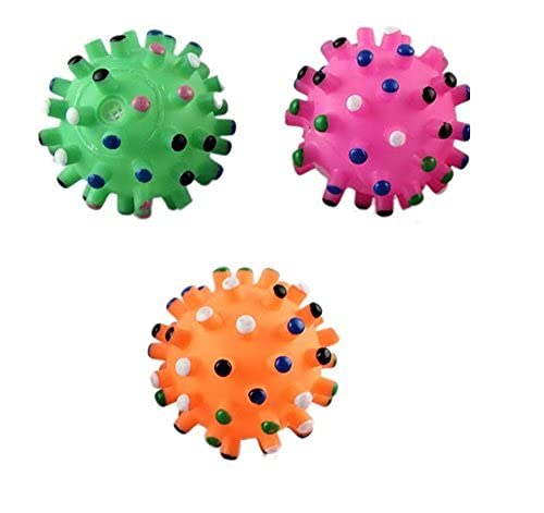 RvPaws 2 pcs New Pet Products Dog Supplies Pet Toy Ball Toy Dog Toy Ball Squeaky Spikes Ball Toy Quack