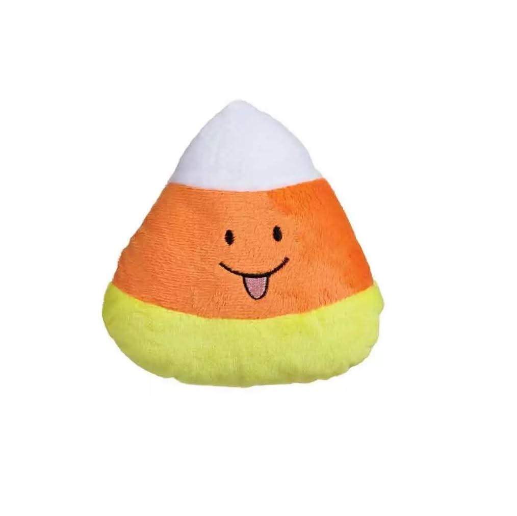 Soft Dog Toys Candy Corn Plush Squeaker Funny Face Emoji 6' Choose Smile Grin Hearts Or Set (Grin)