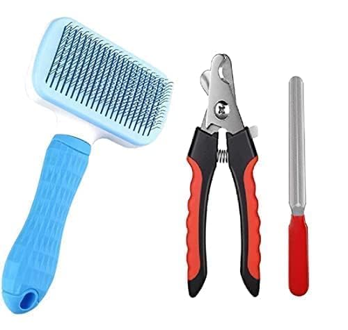 D&C Paws Dog Cat Comb with Dog Brush and Dog Cat Nail Cutter Dog Grooming Kit Dog Grooming Brushes Pet Hair Remover Dogs Nails C