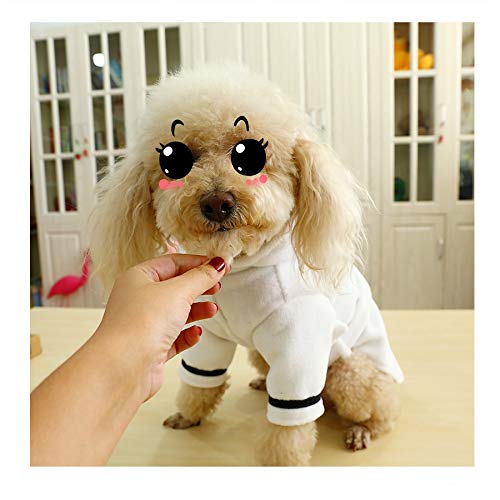 Stock Show Pet Pajama With Hood Thickened Luxury Soft Cotton Hooded Bathrobe Quick Drying And Super Absorbent Dog Bath Towel Soft Pet Nightwear For Puppy Small Dogs Cats, White, Xxl