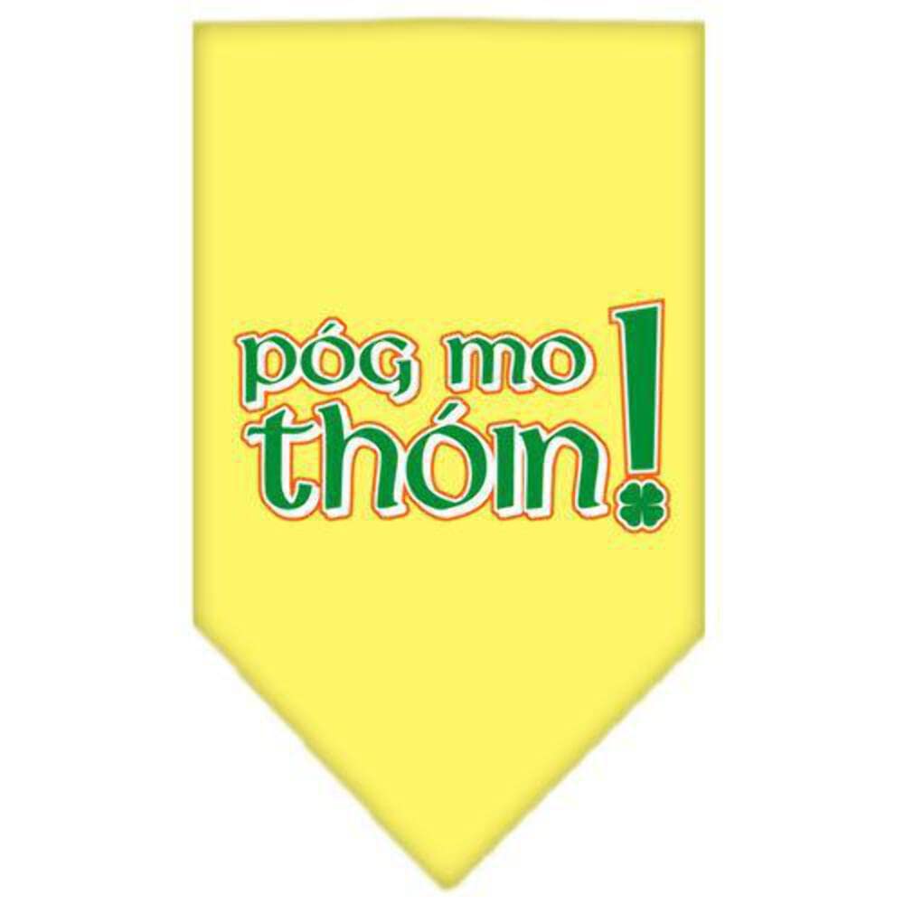 Pet and Dog Bandana Screen Printed, &quot;Pog Mo Thoin&quot; Yellow Small