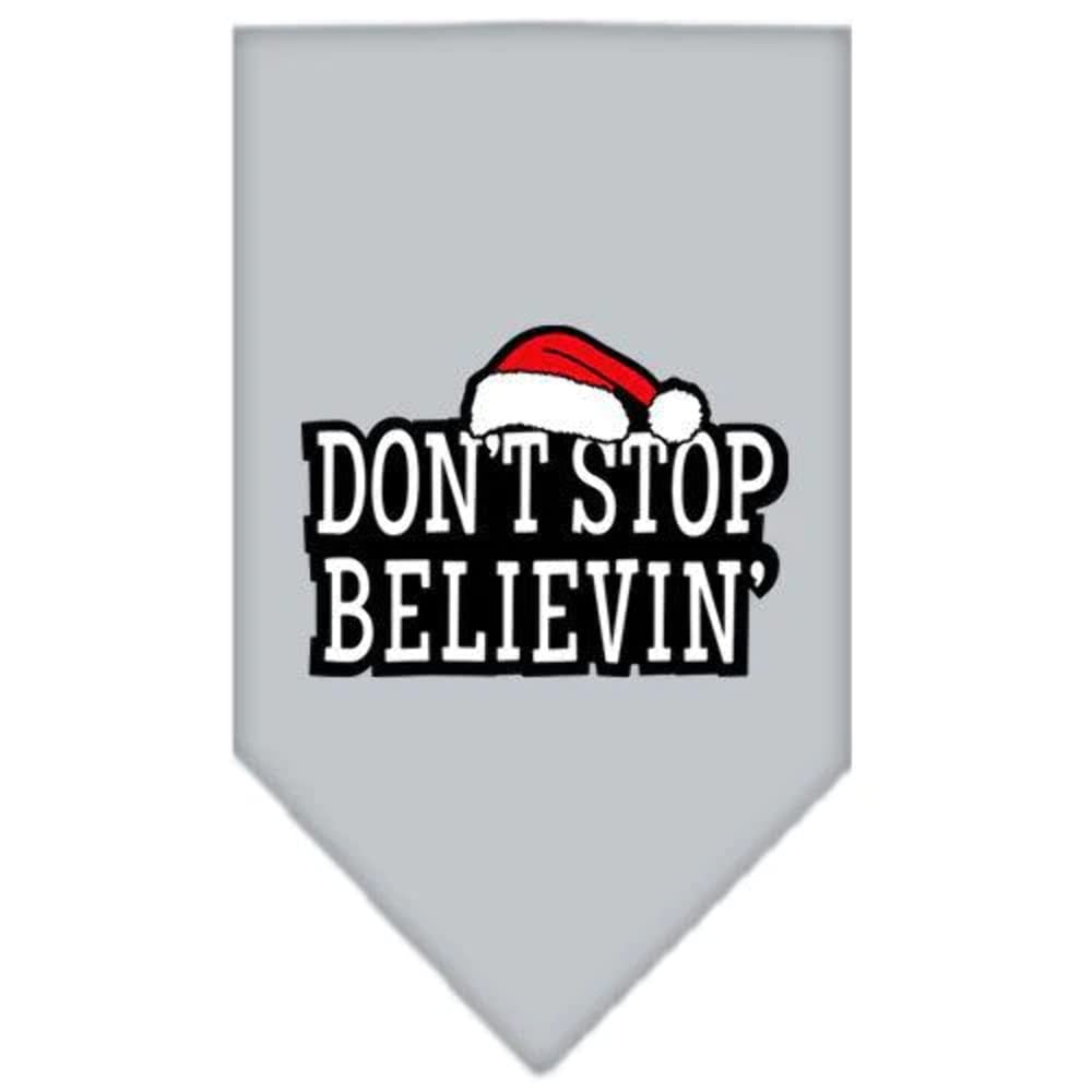 Mirage Pet Products Dont Stop Believing Screen Print Bandana for Pets, Large, Black